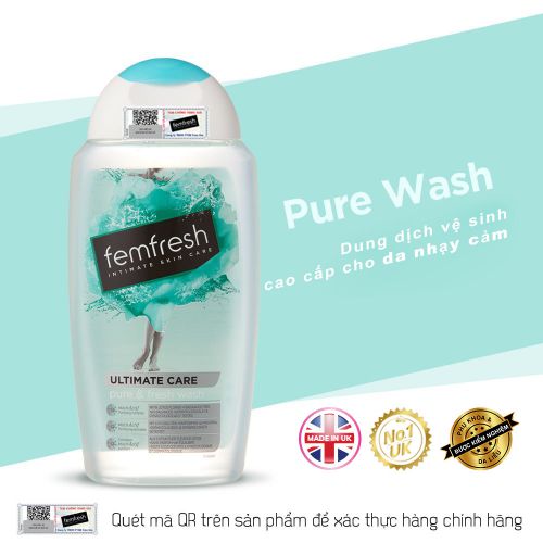 Dung dịch vệ sinh phụ nữ cao cấp cho da nhạy cảm Femfresh Pure & Fresh Wash 250ml